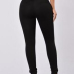 Euramerican Mid Waist Black Cotton Skinny Pants