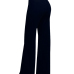 Fashion High Waist Black Cotton Blends Pants