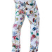 Polyester Print Elastic Waist Mid Skinny Pants Pants