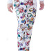 Polyester Print Elastic Waist Mid Skinny Pants Pants