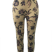 Stylish Elastic Waist Floral Print Polyester Skinny Pants