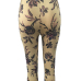 Stylish Elastic Waist Floral Print Polyester Skinny Pants