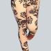 Stylish Elastic Waist Floral Print Polyester Skinny Pants