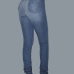 Stylish High Waist Blue Cotton Skinny Pants