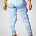 Stylish High Waist Broken Holes Blue Denim Pants