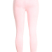 Stylish High Waist Double-breasted Decorative Pink Cotton Skinny Pants