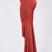 Stylish High Waist Trumpet Shaped Design Red Polyester Boot Pants