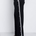 Trendy Elastic Waist High Split Black Qmilch Pants