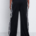 Trendy Elastic Waist High Split Black Qmilch Pants