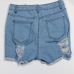 Sexy High Waist Broken Holes Blue Denim Skinny Shorts