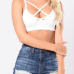 Sexy High Waist Hollow-out Dark Blue Denim Skinny Shorts