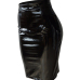  Euramerican High Waist Black Leather Knee Length Skirts