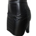  Fashion High Waist Black Leather Sheath Mini Skirts