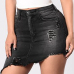 Stylish High Waist Asymmetrical Black Cotton Mini Skirts