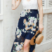  Chiffon Bohemian V Neck Spaghetti Strap Sleeveless Beach Ankle Length Dresses