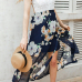  Chiffon Bohemian V Neck Spaghetti Strap Sleeveless Beach Ankle Length Dresses