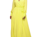  Chiffon Fashion V Neck Long Sleeve A Line Floor length Dresses