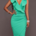  Cotton Sexy V Neck Sleeveless Knee Length Dresses