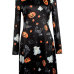  Find Halloween Printing Black Mini Dress(Non Positioning Printing)