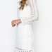  Lace Casual O neck Cap Sleeve Long Sleeve Sheath Mini Dresses