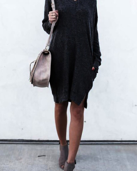  Lazy Afternoon V Neck Mini Dress