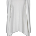  Leisure Dew Shoulder Asymmetrical White Polyester Mid Calf Dress