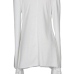  Leisure Dew Shoulder Asymmetrical White Polyester Mid Calf Dress