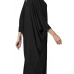  Leisure Round Neck Hollow-out Black Polyester Knee Length Dress