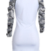  Leisure Round Neck Printed Hollow-out White Polyester Sheath Mini Dress