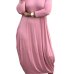  Polyester Casual O neck Cap Sleeve Long Sleeve Lantern skirt Mid Calf Dresses