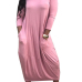  Polyester Casual O neck Cap Sleeve Long Sleeve Lantern skirt Mid Calf Dresses