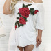  Polyester Casual O neck Half Sleeve Mini Dresses