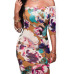  Polyester Sexy Bateau Neck Half Sleeve Sheath Knee Length Dresses