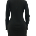  Polyester Sexy O neck Cap Sleeve Long Sleeve Sheath Mini Dresses