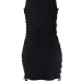  Polyester Sexy O neck Spaghetti Strap Sleeveless Sheath Mini Dresses