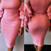  Sexy Round Neck Ruffle Sleeves Gauze Patchwork Pink Polyester Knee Length Dress