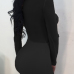  Sexy Round Neck See-Through Black Polyester Sheath Knee Length Dress