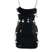  Sexy Sleeveless Lace-up Hollow-out Black PU Mini Dress