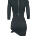  Sexy Turtleneck Hollow-out Black Polyester Mini Dress