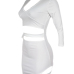  Sexy Turtleneck Hollow-out White Polyester Mini Dress