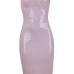  Sexy V Neck Zipper Design Pink Polyester Sheath Knee Length Dress