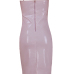  Sexy V Neck Zipper Design Pink Polyester Sheath Knee Length Dress