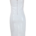  Sexy V Neck Zipper Design White Polyester Sheath Knee Length Dress