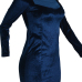  Stylish Long Sleeves Blue Velvet Sheath Mini Dress