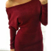  Trendy Dew Shoulder Wine Red Polyester Sheath Mini Dress