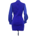  Trendy Round Neck Lace-up Blue Polyester Sheath Mini Dress