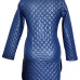  Trendy Turtleneck Long Sleeves Zipper Design Blue Leather Mini Dress