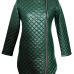  Trendy Turtleneck Long Sleeves Zipper Design Green Leather Mini Dress