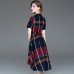 2019 summer new women's large plaid color dress #94989