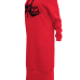 Casual Hooded Collar Letters Printed Red Polyester Mid Calf Dress